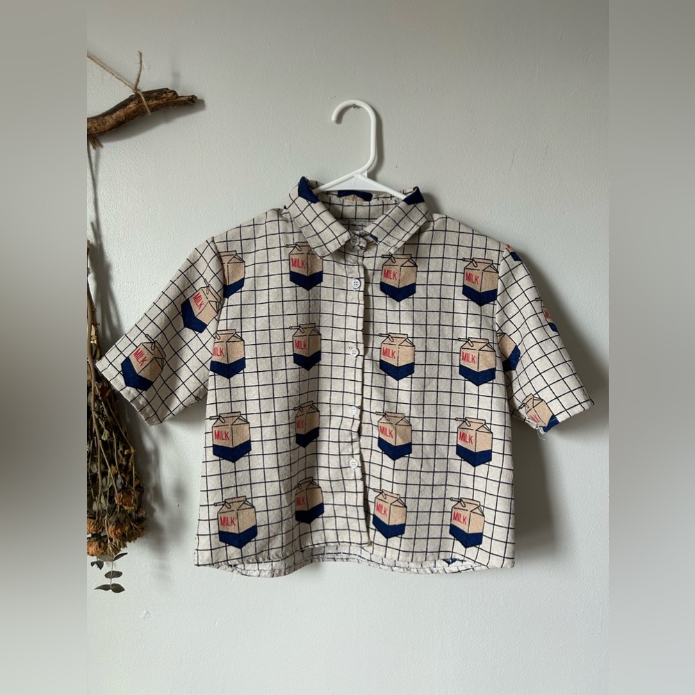Vintage Look Milk Box Button Up Shirt